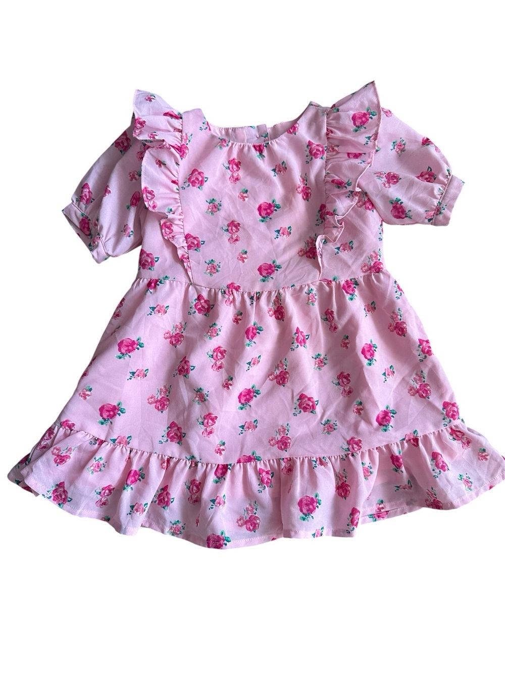 Janie and Jack Pink Floral Ruffle Dress| EUC |18–24 Months